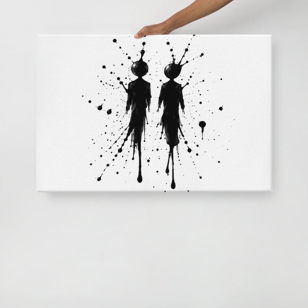 INKBOUND canvas held by a person to show the physical artwork and its scale.