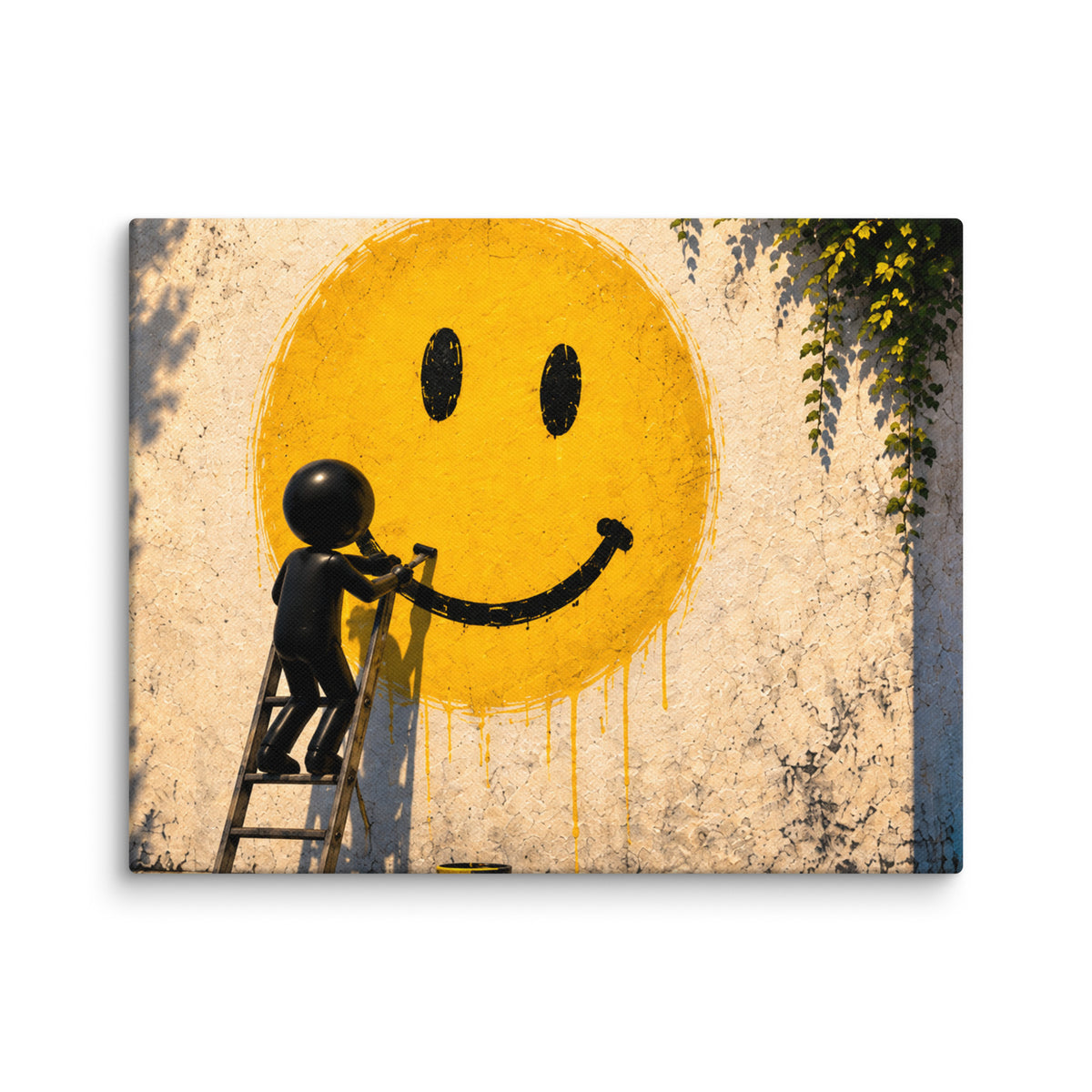 PAINT THE MOOD — 14 × 11 in canvas. Wall mockup.