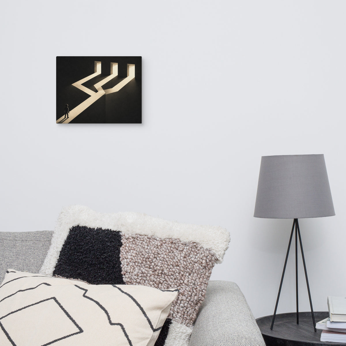 THREE WAYS FORWARD — 14 × 11 in canvas. Product view.