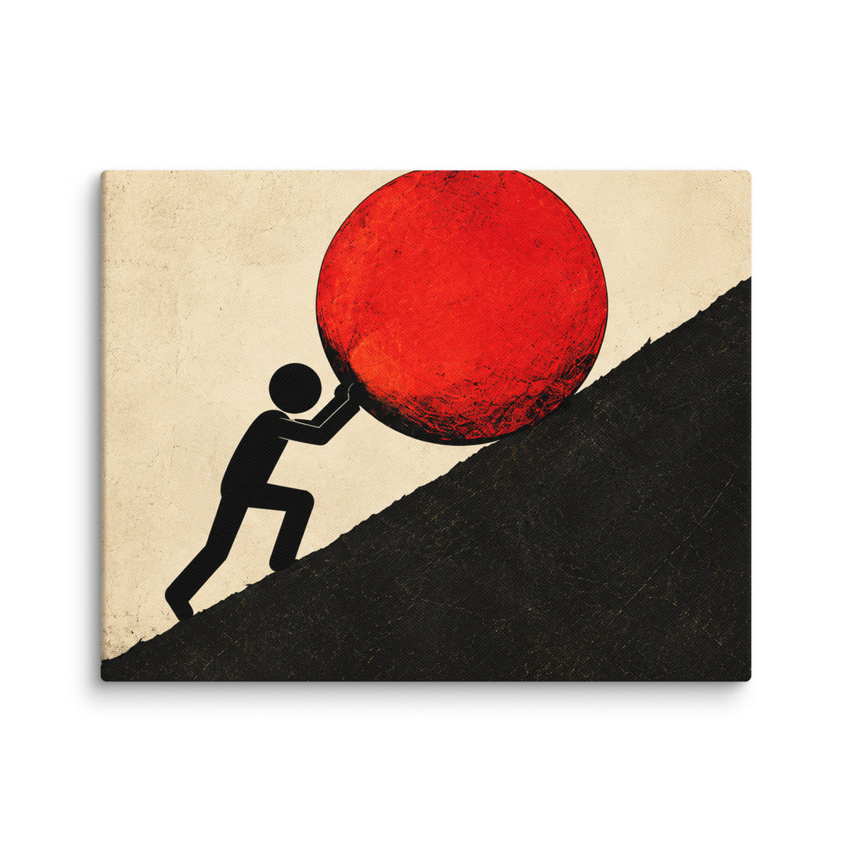 UPHILL — 14 × 11 in canvas. Wall mockup.